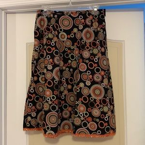 Talbots multi color print skirt